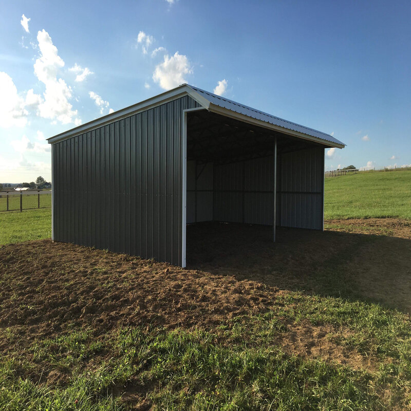 Loafing shed on a yard